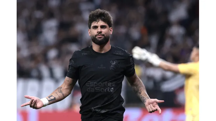 SP - SAO PAULO - 09/03/2025 - PAULISTA 2025, CORINTHIANS X SANTOS - Yuri Alberto jogador do Corinthians comemora seu gol durante partida contra o Santos no estadio Arena Corinthians pelo campeonato Paulista 2025. Foto: Marcello Zambrana/AGIF
