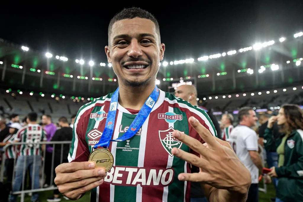 André comemora título estadual pelo Fluminense. Foto: Thiago Ribeiro/AGIF/Sipa USA Credit: Sipa US/Alamy Live News