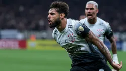 Yuri Alberto jogador do Corinthians comemora seu gol durante partida contra o Universidad Central no estádio Arena Corinthians pelo campeonato Copa Libertadores 2025.