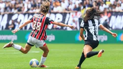Serrana jogadora do São Paulo durante partida contra o Corinthians no estádio Arena Corinthians pelo campeonato Brasileiro A Feminino 2024.
