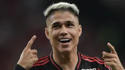 Luis Araújo comemora gol pelo Flamengo em partida diante do Vasco. Foto: Thiago Ribeiro/AGIF (Photo by Thiago Ribeiro/AGIF/Sipa USA) Credit: Sipa US/Alamy Live News