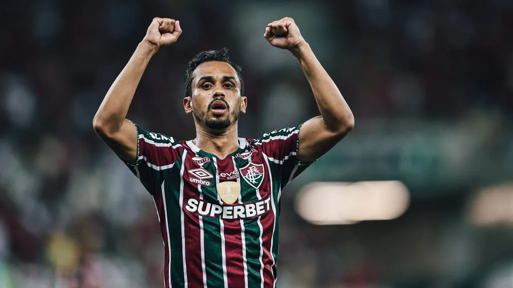 Lima celebra seu tento contra o Rubro-Negro. Foto: Lucas Merçon/Fluminense.