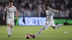 Neymar Jr. jogador do Santos durante partida contra o Botafogo-SP no estádio Vila Belmiro pelo campeonato Paulista 2025.