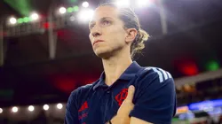 Filipe Luis em comando pelo Flamengo. Foto: Adriano Fontes/ Flamengo