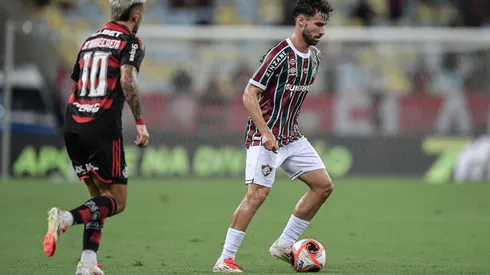 Arrascaeta e Martinelli na partida pelo Campeonato Carioca entre Flamengo e Fluminense. Foto: Thiago Ribeiro/AGIF