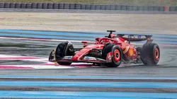 Charles Leclerc da Ferrari no Circuito Paul Ricard na França