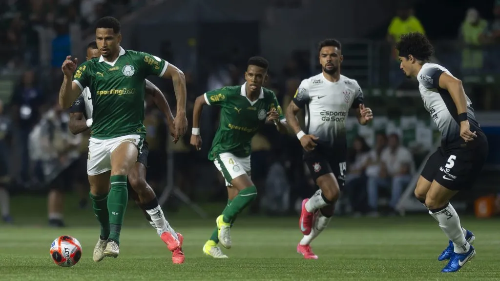 Murilo jogador do Palmeiras durante partida contra o Corinthians no estádio Arena Allianz Parque pelo campeonato Paulista 2025. Foto: Anderson Romão/AGIF