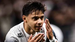 Angel Romero jogador do Corinthians comemora seu gol durante partida contra o Mirassol no estádio Arena Corinthians pelo campeonato Paulista 2025.