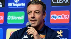 O árbitro Raphael Claus durante coletiva da decisão. Foto: Diego Soares/Ag.Paulistão