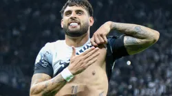 Yuri Alberto jogador do Corinthians comemora seu gol durante partida contra o Bahia no estádio Arena Corinthians pelo campeonato Brasileiro A 2024. Foto: Joisel Amaral/AGIF