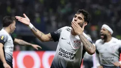 Yuri Alberto, atacante do Corinthians comemora seu gol durante partida contra o Palmeiras no estadio Arena Allianz Parque pelo campeonato Paulista 2025