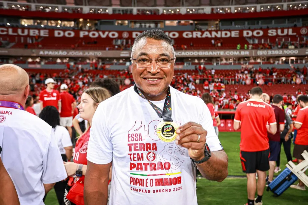Roger Machado, tecnico do Internacional comemora titulo apos partida contra o Gremio no estadio Beira-Rio pelo campeonato Gaucho 2025. Foto: Maxi Franzoi/AGIF