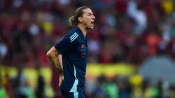 Filipe Luís, técnico do Flamengo, durante partida contra o Fluminense, pelo Campeonato Carioca. Foto: Thiago Ribeiro/AGIF.