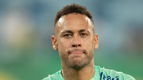 Neymar durante treino da Seleção Brasileira.