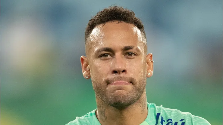 Neymar durante treino da Seleção Brasileira.