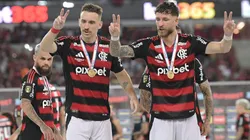 Flamengo da dupla Léo Pereira e Léo Ortiz celebram mais um título Foto: Thiago Ribeiro/AGIF