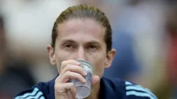 RJ - RIO DE JANEIRO - 08/02/2025 - CARIOCA 2025, FLUMINENSE X FLAMENGO - Filipe Luis tecnico do Flamengo durante partida contra o Fluminense no estadio Maracana pelo campeonato Carioca 2025.