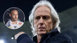 Jorge Jesus faz elogios a Neymar e pede tempo em retorno do craque. PhotoxPhoto: Neymar (Agif); Jorge Jesus (Getty Images).