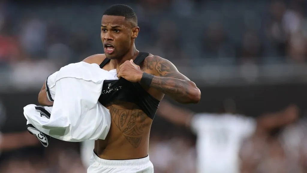 Júnior Santos celebra gol que selou o título diante do Atlético-MG. Foto: Vítor Silva/Botafogo.