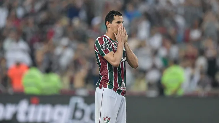 Ganso, jogador do Fluminense, durante partida contra o Grêmio, pela CONMEBOL Libertadores de 2024. Foto: Thiago Ribeiro/AGIF.
