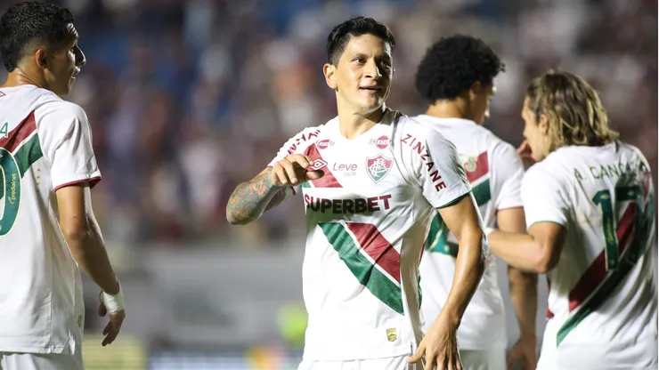 Germán Cano jogador do Fluminense comemora seu gol durante partida contra o Caxias no estádio Centenário pelo campeonato Copa Do Brasil 2025 - Foto: Luis Felipe Amorin/AGIF