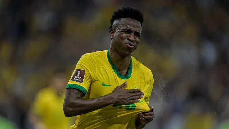 Vini foi o autor do golaço que deu a vitória para o Brasil contra a Colômbia. Foto: Thiago Ribeiro/AGIF