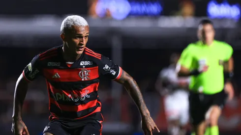Wesley jogador do Flamengo durante partida contra o São Paulo no estádio Morumbi pelo campeonato Brasileiro A 2024. Foto: Marcello Zambrana/AGIF