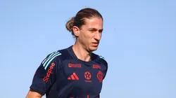 Filipe durante treinamento no Ninho do Urubu.