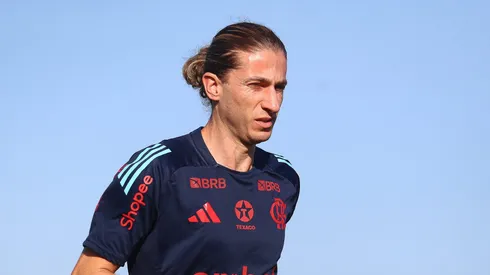 Filipe durante treinamento no Ninho do Urubu.