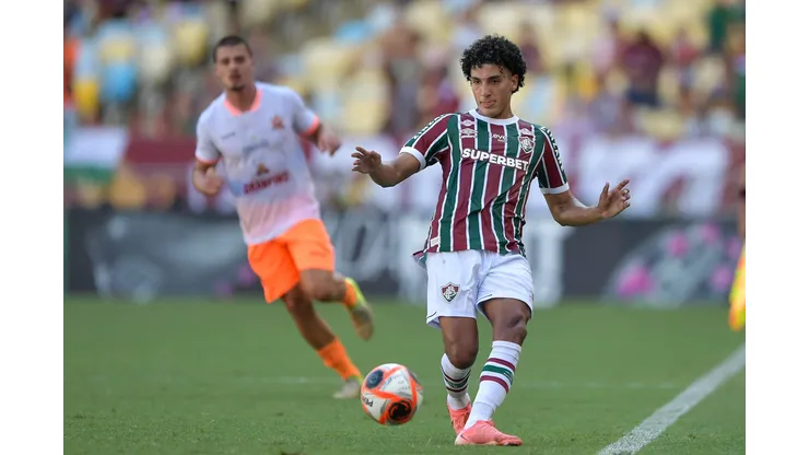 Gabriel Fuentes jogador do Fluminense durante partida contra o Nova Iguaçu no estádio Maracanã pelo campeonato Carioca 2025. Foto: Thiago Ribeiro/AGIF