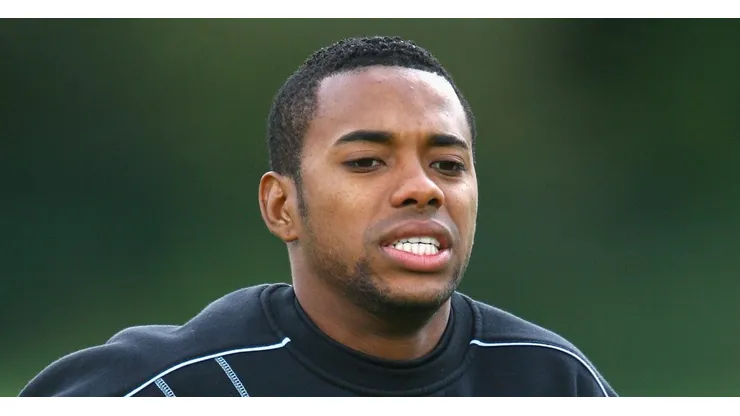 Robinho em treino pelo Manchester City. (Photo by Alex Livesey/Getty Images)