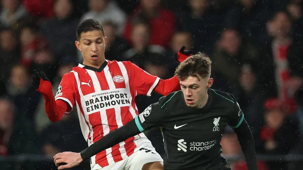 Foto:  Lars Baron/Getty Images – Mauro Júnior fez 10 jogos na atual edição da Champions e enfrentou o Liverpool na fase de classificação.