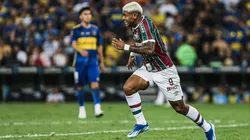 John Kennedy comemora gol feito na final da CONMEBOL Libertadores de 2023. Foto: Lucas Merçon/Fluminense.