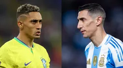 Raphinha provoca Argentina e Di Maria responde. Foto: GETTY IMAGES