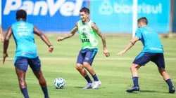Jogadores do Grêmio em treinamento realizado no CT Luiz Carvalho. Foto: Lucas Uebel/Grêmio.