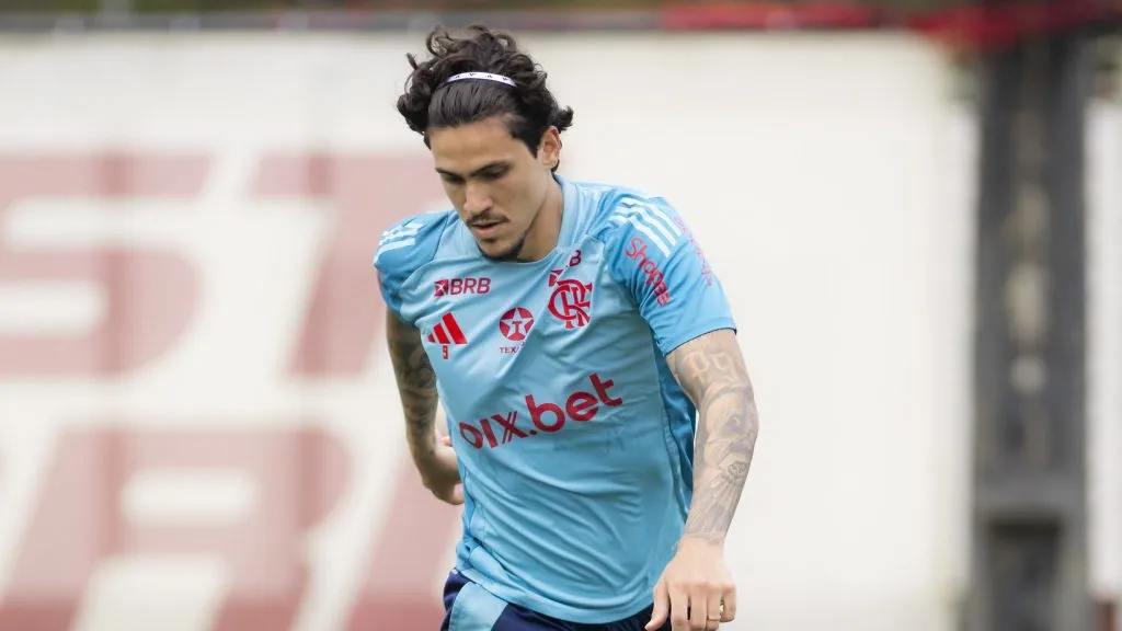 Artilheiro do Flamengo, Pedro durante treinamento no CT Ninho do Urubu – Foto:  Adriano Fontes/Flamengo