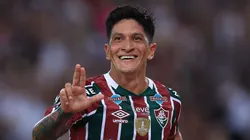 Cano faz o "L" em comemoração de mais um gol pelo Fluminense. Foto: Buda Mendes/Getty Images.