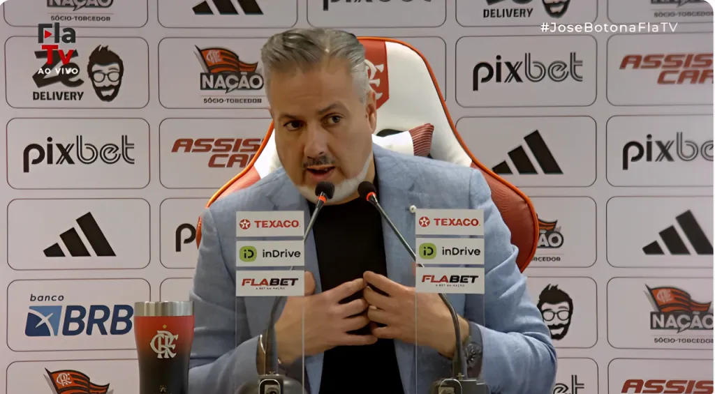 Foto: Reprodução/ YouTube – José Boto, diretor do Flamengo, espera concretizar acordo com o meio-campista.