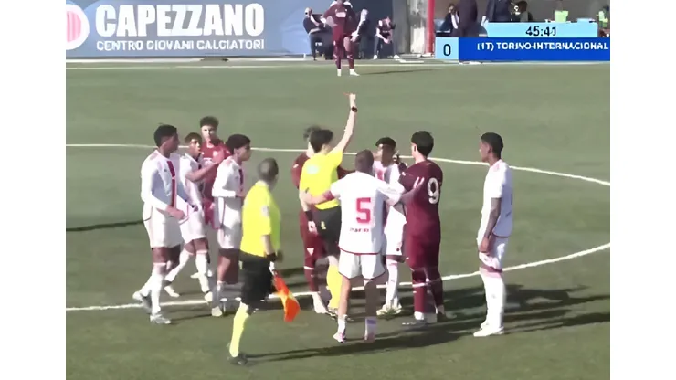 Kauã Barbosa, do Inter, sofreu injúria racial em jogo pelo Sub-18 na Itália contra o Torino - Fotos: Reprodução/X