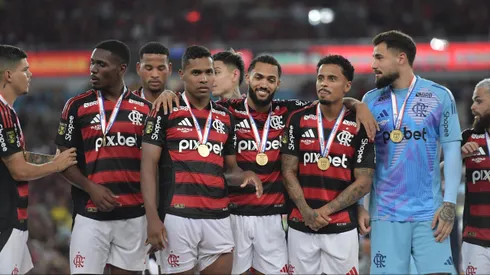 Parte do elenco do Flamengo que foi campeão carioca neste ano. Foto: Thiago Ribeiro/AGIF