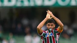 Gum, jogador do Fluminense comemora seu gol durante partida contra o Coritiba, pelo Campeonato Brasileiro serie A 2016 no estadio Couto Pereira. Foto: Jason Silva/AGIF
