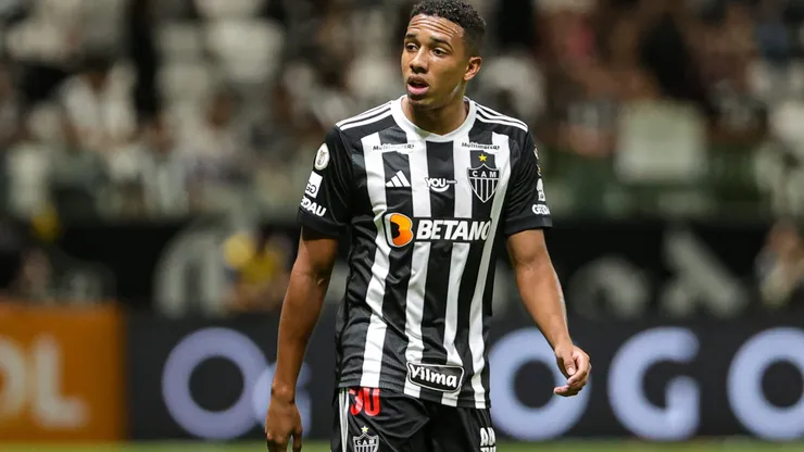 Palacios, jogador do Atlético-MG, durante partida contra o Fortaleza no estadio Arena MRV pelo campeonato Brasileiro A 2024. Foto: Gilson Lobo/AGIF