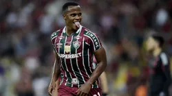 Jhon Arias jogador do Fluminense comemora seu gol durante partida contra o Flamengo no estadio Maracana pelo campeonato Brasileiro A 2024. Foto: Alexandre Loureiro/AGIF