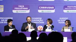 Ana Lorena Marche - Diretora do Departamento de Futebol Feminino da FPF, Reinaldo Bastos - presidente da FPF, Clarice Coppetti - Diretora Executiva de assuntos corporativos da Petrobras e Alessandra Teixeira - Gerente de Patrocínios da Petrobras, acertam patrocínio onde a Petrobras apoiará o Paulistão Feminino e todas as categorias da modalidade, além de viabilizar capacitações e ações de fomento - Foto: Anderson Romão/AGIF