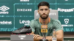 Martinelli concedeu entrevista coletiva. Foto: Lucas Merçon/Fluminense FC