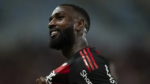 Gerson, jogador do Flamengo, comemora seu gol durante partida contra o Marica no estadio Maracana pelo campeonato Carioca 2025. Foto: Jorge Rodrigues/AGIF