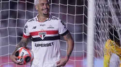 Luciano jogador do São Paulo durante partida contra o Corinthians no estádio Morumbi pelo campeonato Paulista 2025. Foto: Ettore Chiereguini/AGIF