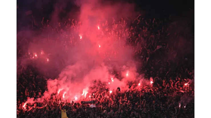 Torcida do Corinthians durante partida contra Palmeiras no estádio Arena Corinthians pelo campeonato Paulista 2025. Foto: Ettore Chiereguini/AGIF