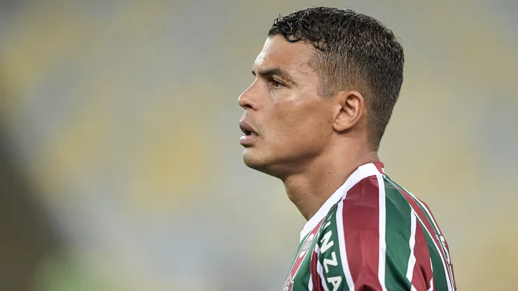 Thiago Silva, jogador do Fluminense, durante partida contra o Flamengo, pelo Campeonato Carioca. Foto: Thiago Ribeiro/AGIF.