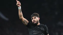 Yuri Alberto jogador do Corinthians comemora seu gol durante partida contra o Internacional no estádio Arena Corinthians pelo campeonato Brasileiro A 2024. Foto: Ettore Chiereguini/AGIF